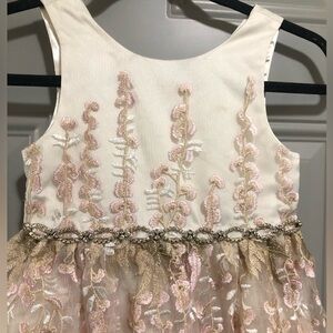 American Princess Embroidered Party Dress Rhinestone Waist Girls 6X/7